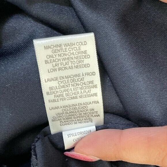 Donna Ricco New York Size 6 NWT Navy Crochet Lace Bell Sleeve Dress Cocktail - Picture 9 of 10